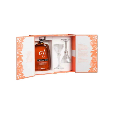 GRAPPA BONOLLO DORANGE CONFEZIONE CON 2 BICCHIERI