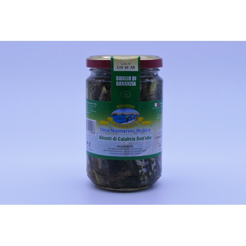 ALICETTI DI CALABRIA SOTT'OLIO GR. 300 ALICETTI DI CALABRIA SOTT'OLIO GR. 300
